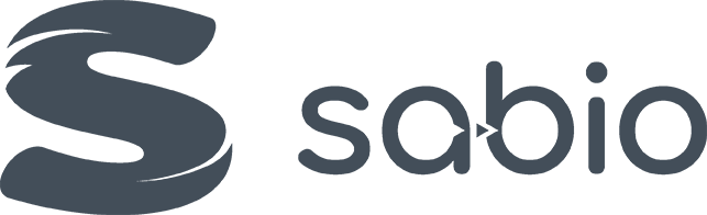 Sabio Logo Blue Text on white background
